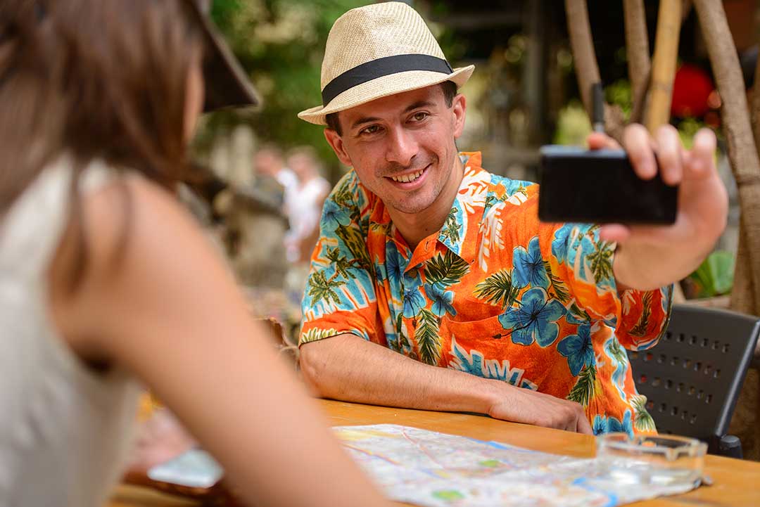 man on phone talking to customer